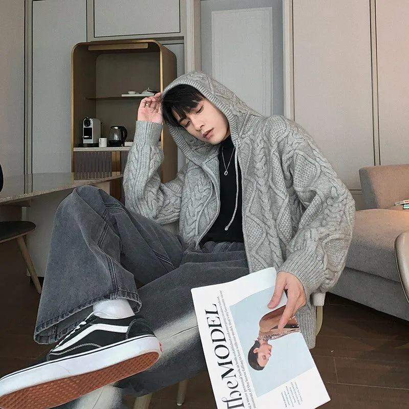 Knitted Hooded Jacket