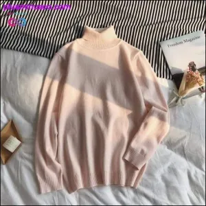 Korean-style Turtleneck Pullover Sweaters for Men at
