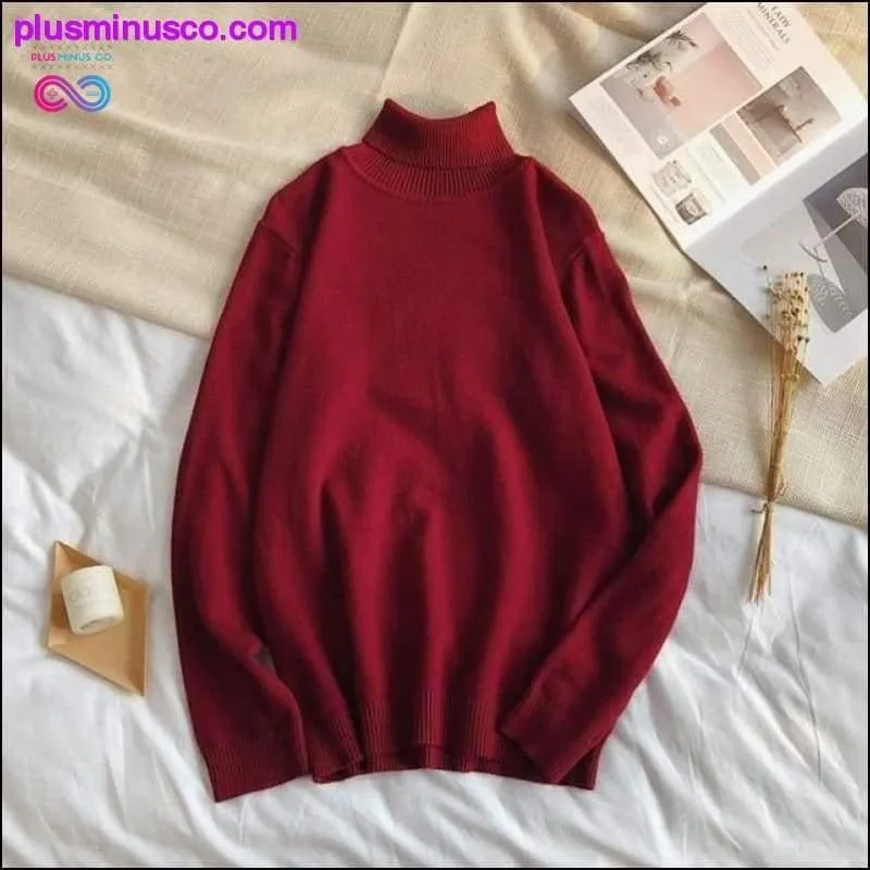 Korean-style Turtleneck Pullover Sweaters for Men at