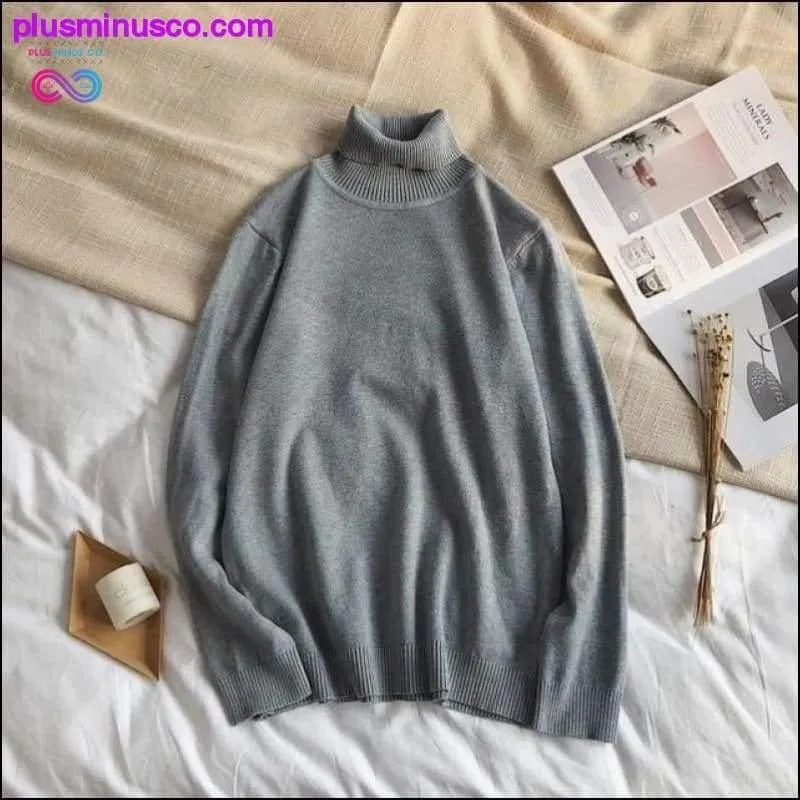 Korean-style Turtleneck Pullover Sweaters for Men at
