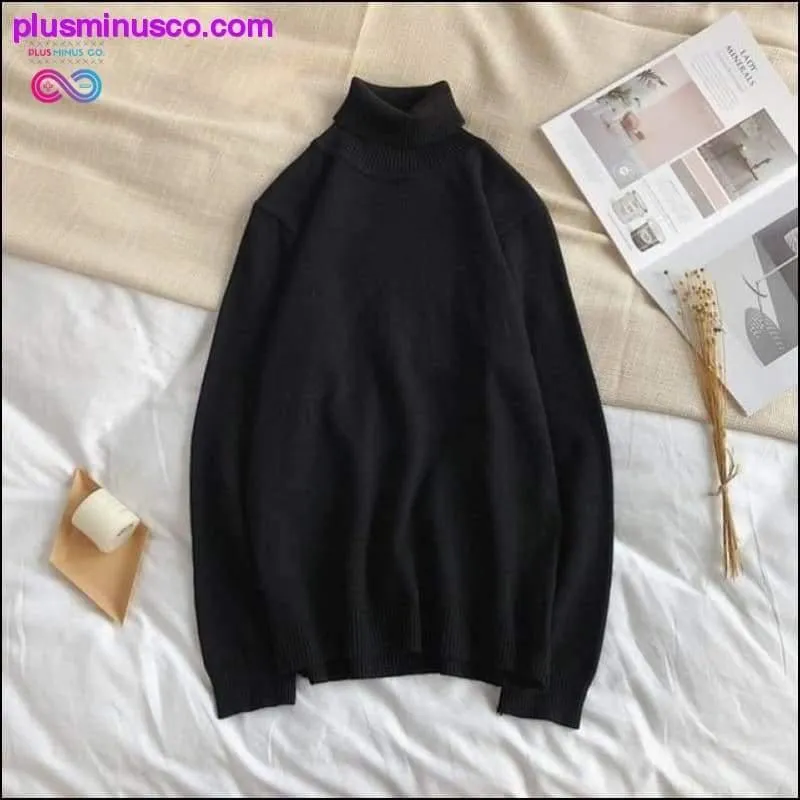 Korean-style Turtleneck Pullover Sweaters for Men at