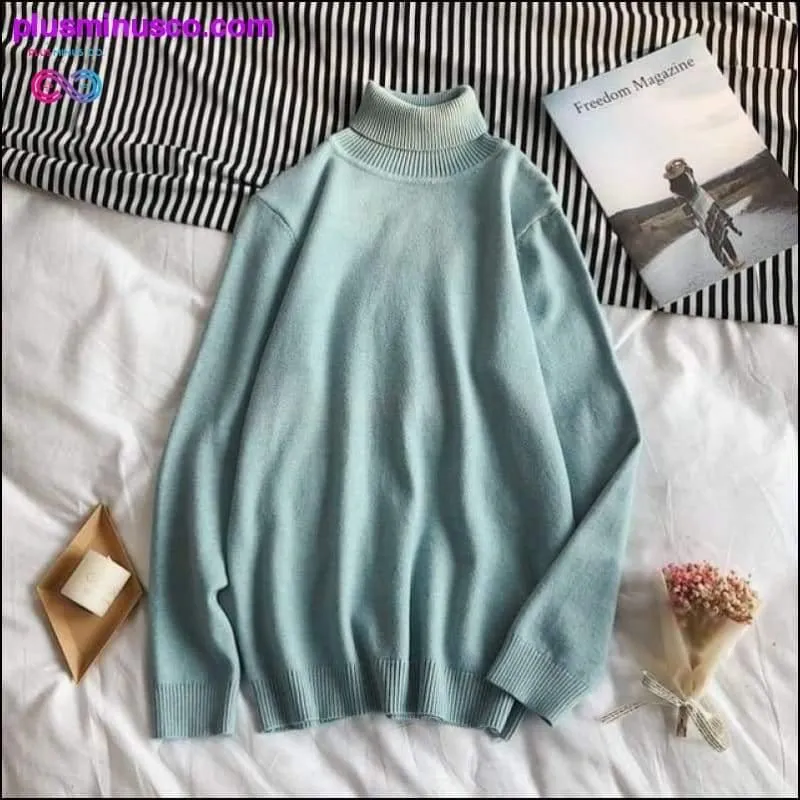 Korean-style Turtleneck Pullover Sweaters for Men at