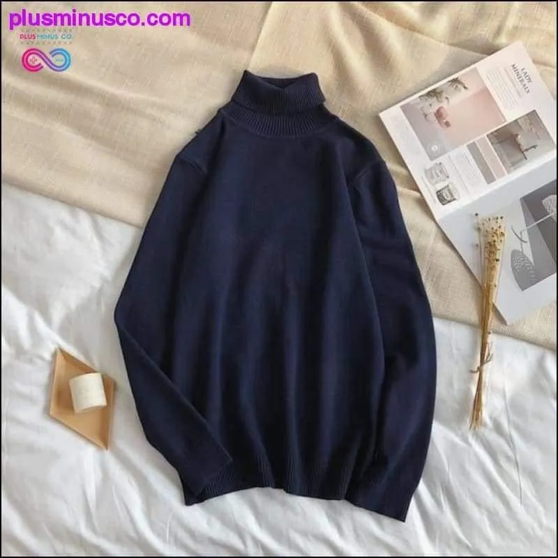 Korean-style Turtleneck Pullover Sweaters for Men at