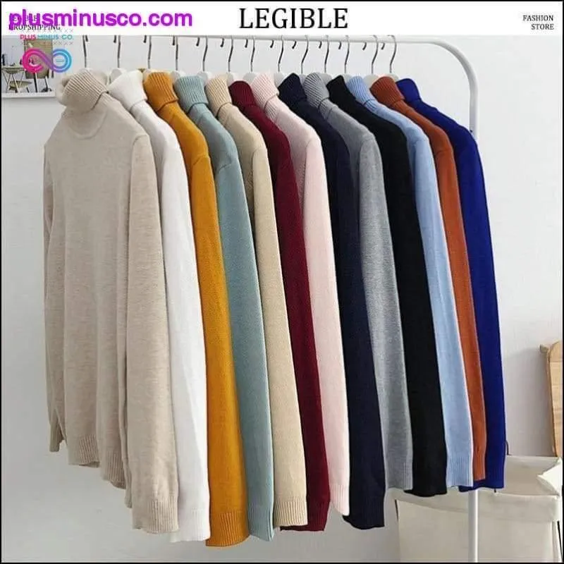 Korean-style Turtleneck Pullover Sweaters for Men at