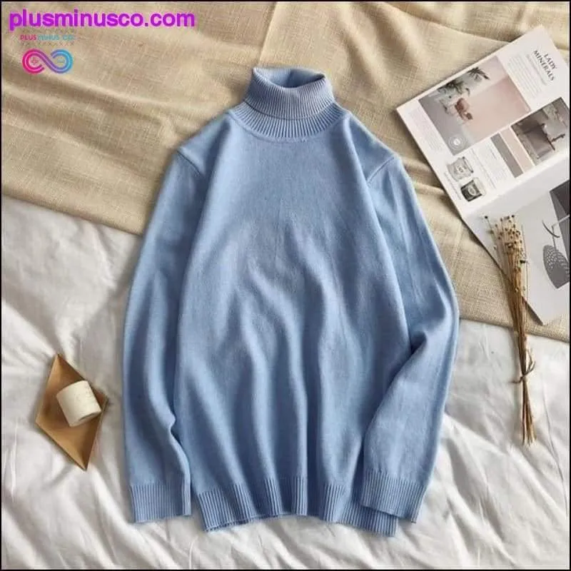 Korean-style Turtleneck Pullover Sweaters for Men at