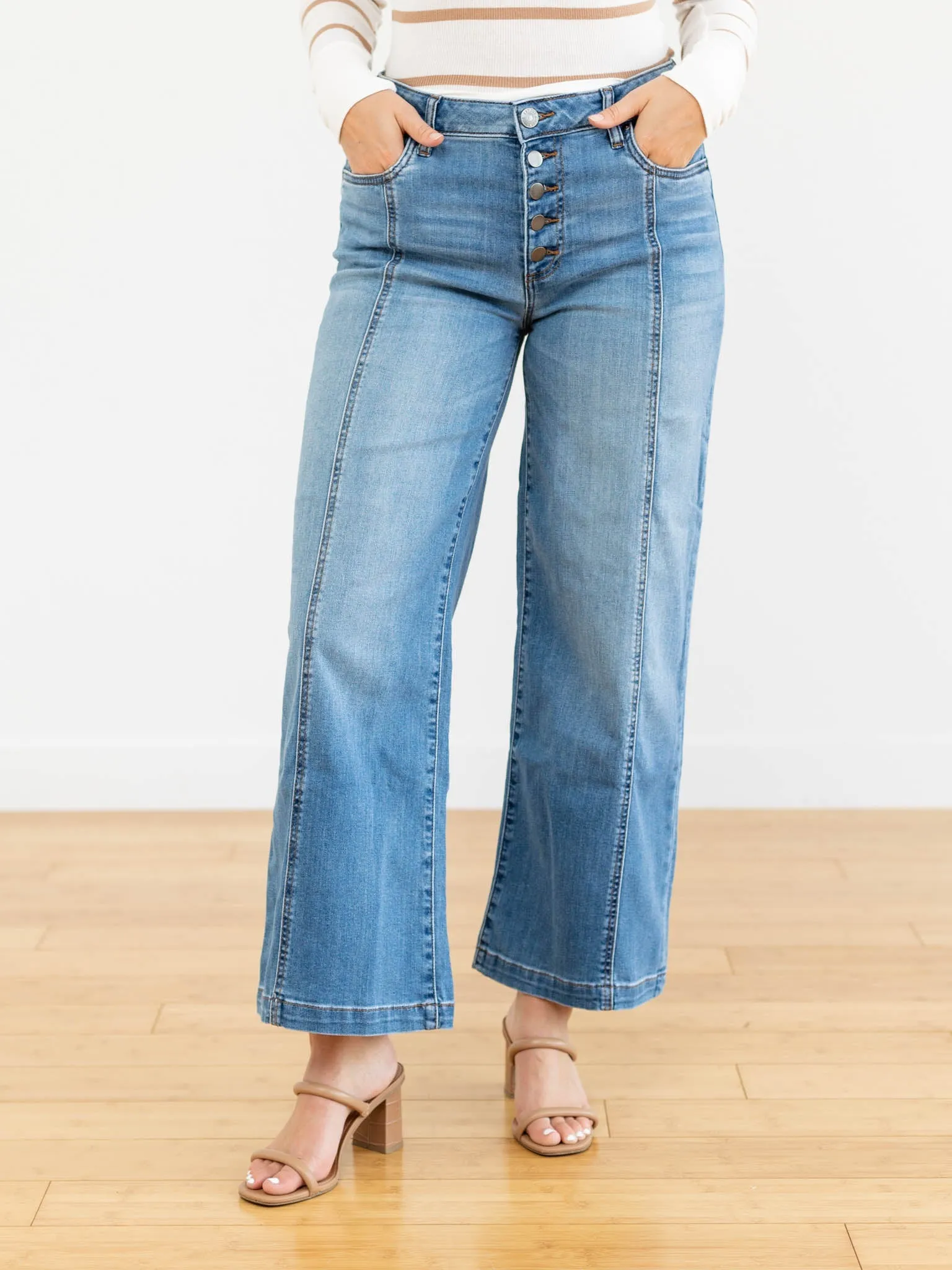 KUT Lightning Meg Front Seam Wide Leg