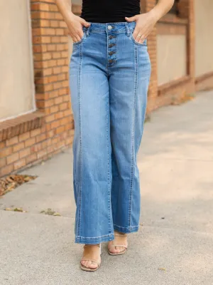 KUT Lightning Meg Front Seam Wide Leg