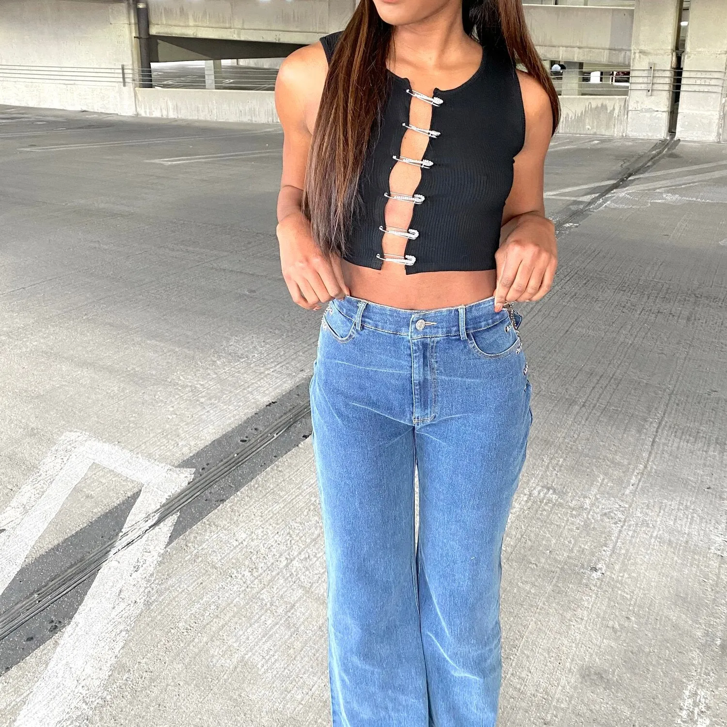 Kyla Wide Leg Chain Pants