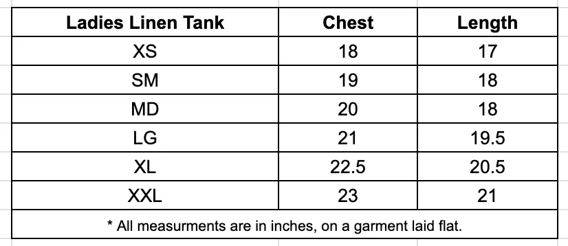 Ladies Linen Tank