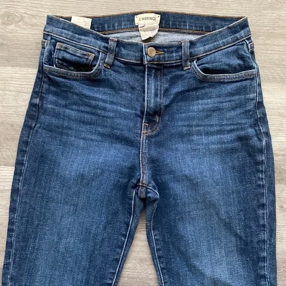 L’Agence El Matador Jeans Womens 29 Bruno Wash Slim Fit Raw Hem Blue