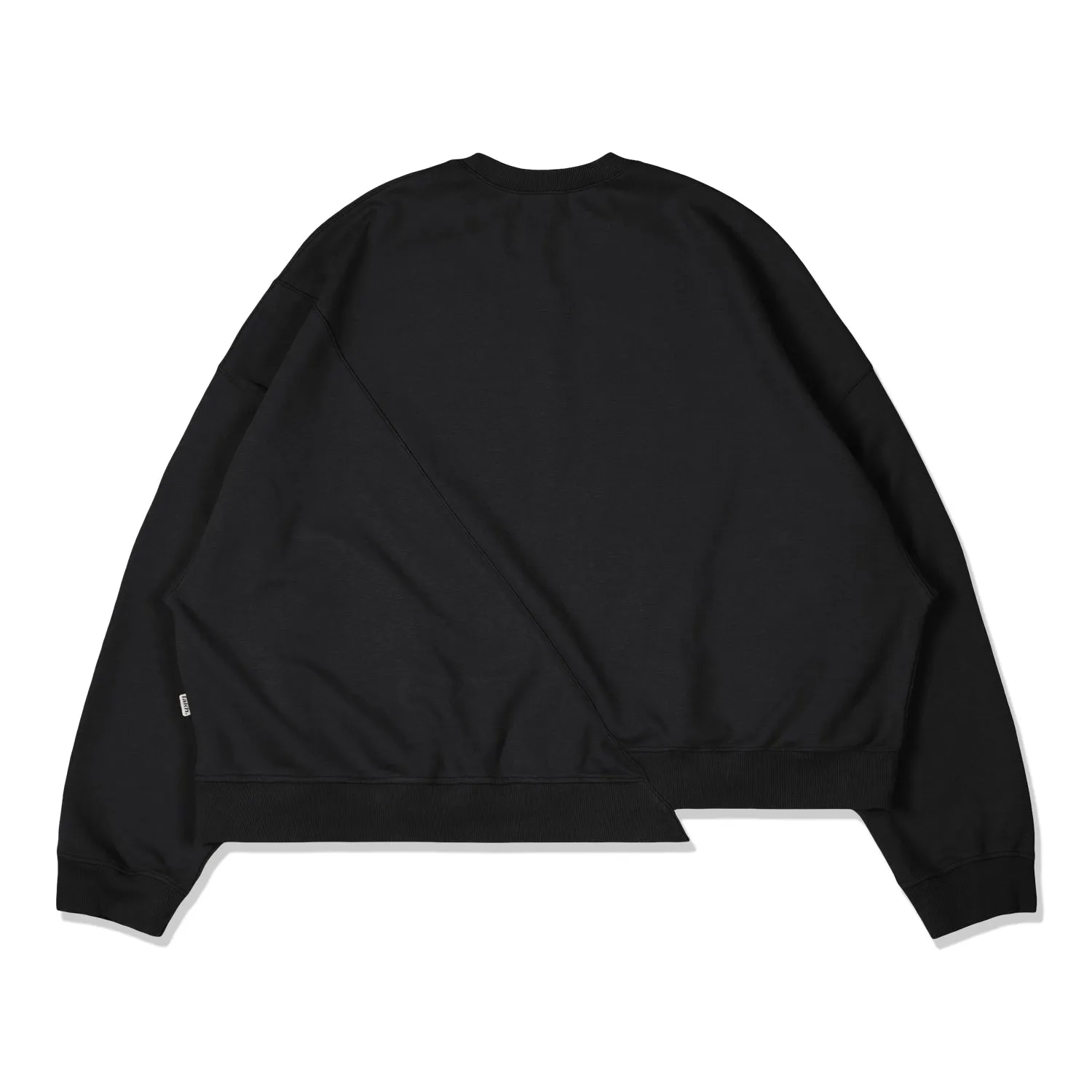 LAKH Men Irregular Patched Crewneck Black IPC-BLCK