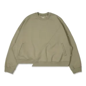LAKH Men Irregular Patched Crewneck Sand IPC-SAND