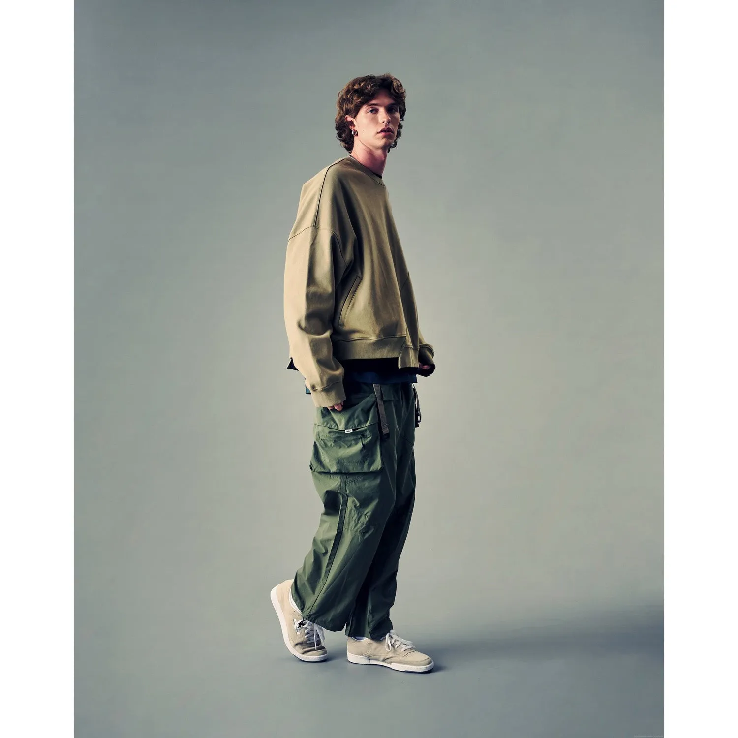 LAKH Men Irregular Patched Crewneck Sand IPC-SAND