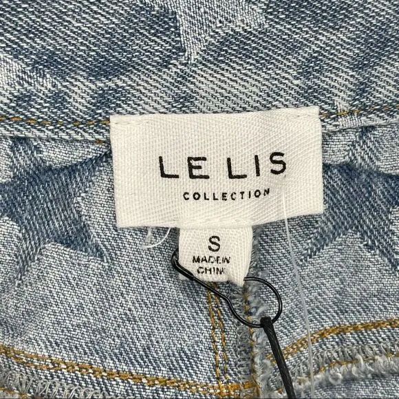 Le Lis Star Print Denim Shorts