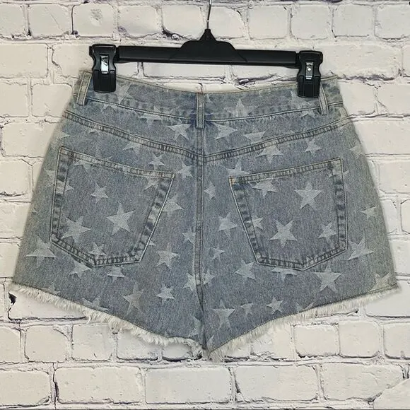 Le Lis Star Print Denim Shorts