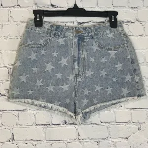 Le Lis Star Print Denim Shorts