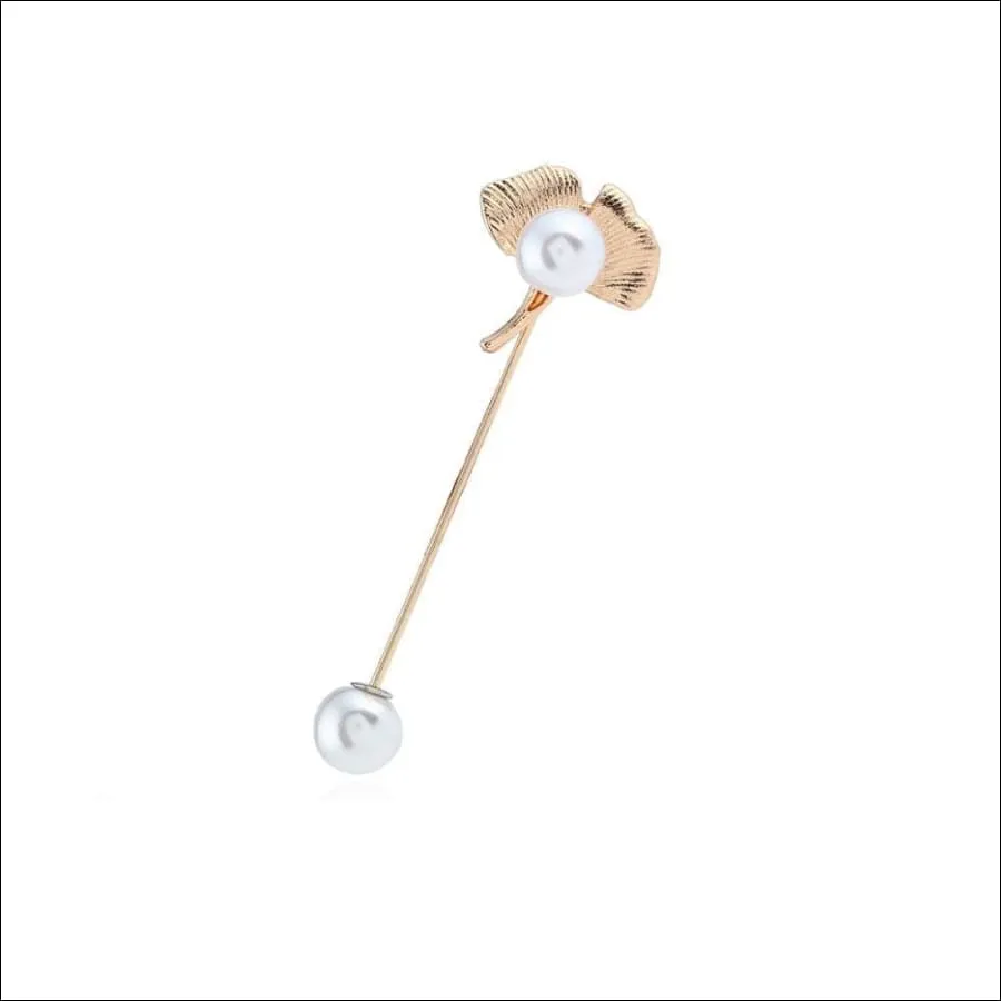 Leaf Pearl Lapel Pin