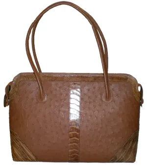 Leather Ostrich Skin Leather Handbag