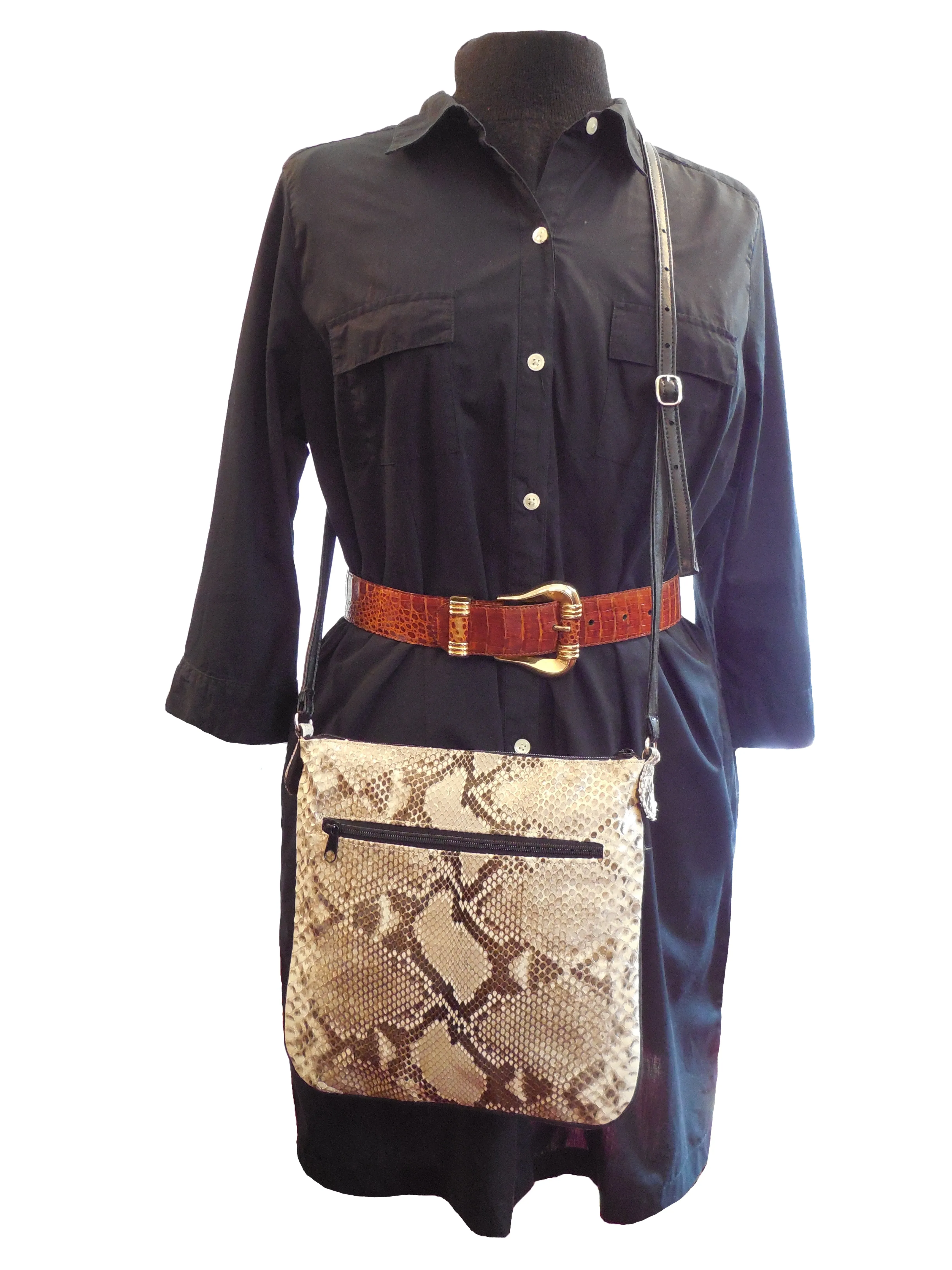 Leather  Snakeskin Leather Handbag
