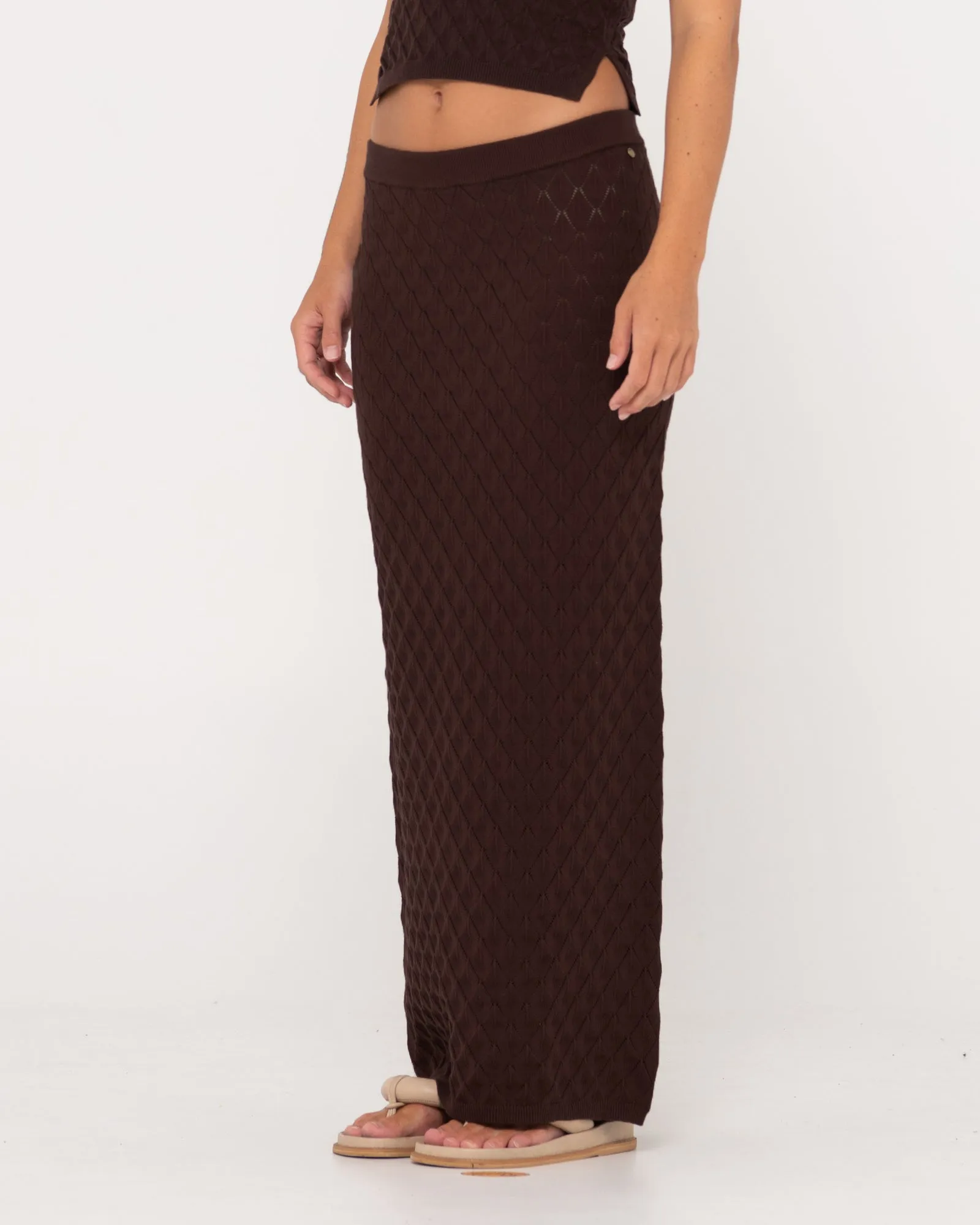 Leo Crotchet Knit Maxi Skirt