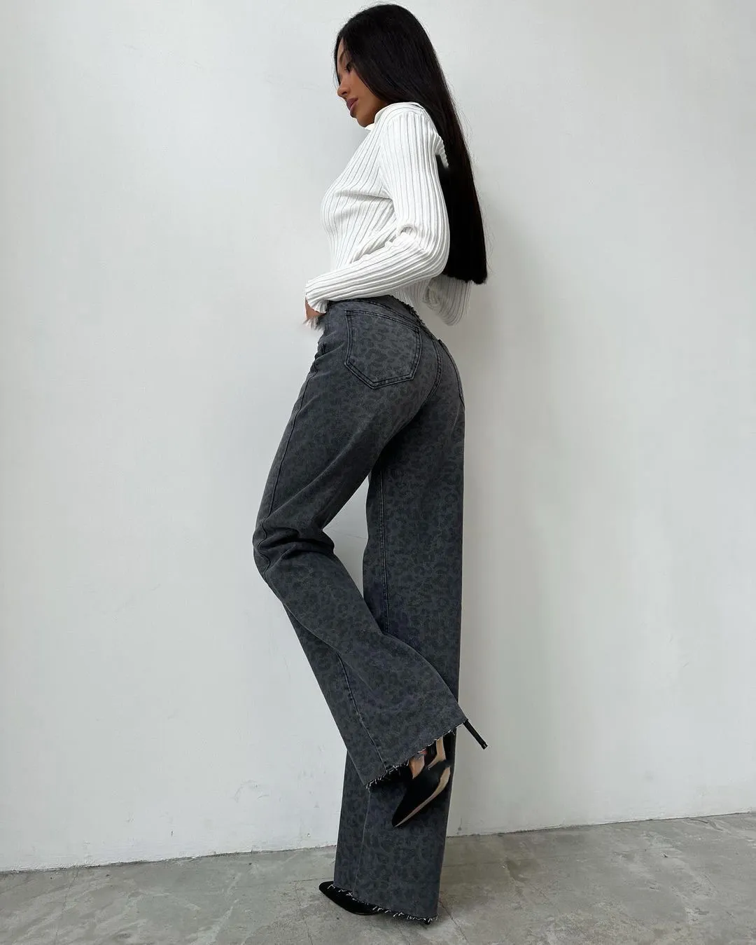 Leopard Chic Women's Wide-Leg Denim
