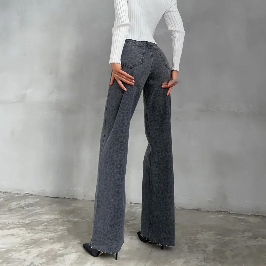 Leopard Chic Women's Wide-Leg Denim