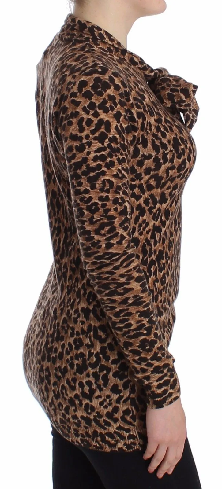 Leopard Print Cashmere Sweater Pullover