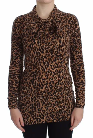 Leopard Print Cashmere Sweater Pullover