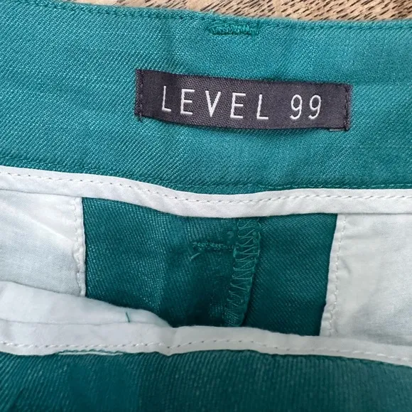 Level 99 NWOT Cindie Linen Turquoise Shorts size 30 Green Blue Stitchfix
