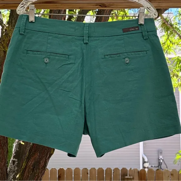 Level 99 NWOT Cindie Linen Turquoise Shorts size 30 Green Blue Stitchfix