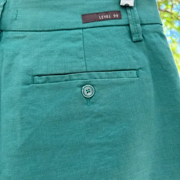 Level 99 NWOT Cindie Linen Turquoise Shorts size 30 Green Blue Stitchfix