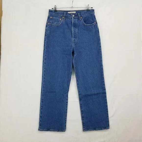 Levi's Wedgie Straight Leg Fit Ankle Jeans 30 Button Fly Stretch Denim Jean