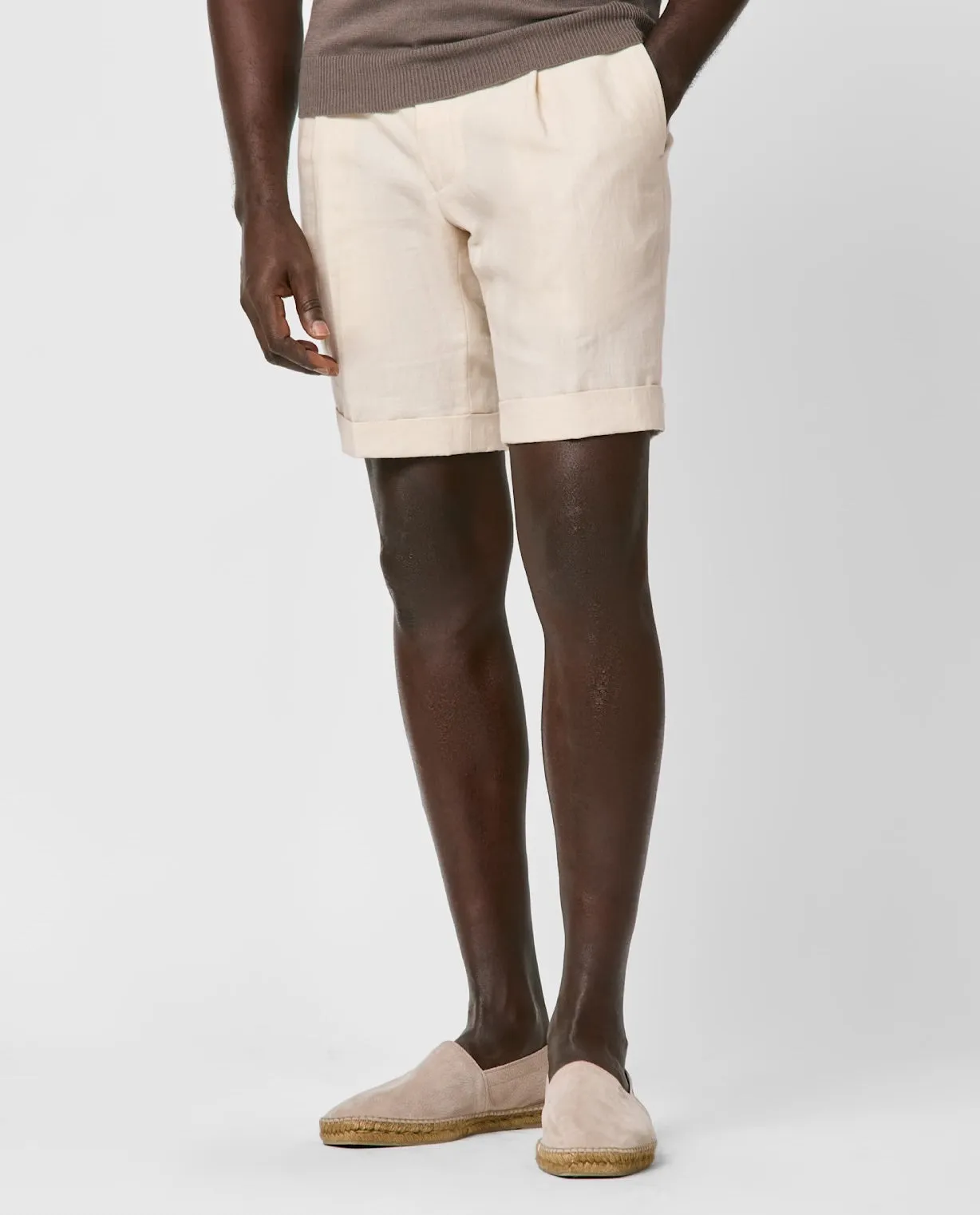 Libeco Sand Pure Linen Plain Weave Bermuda Shorts