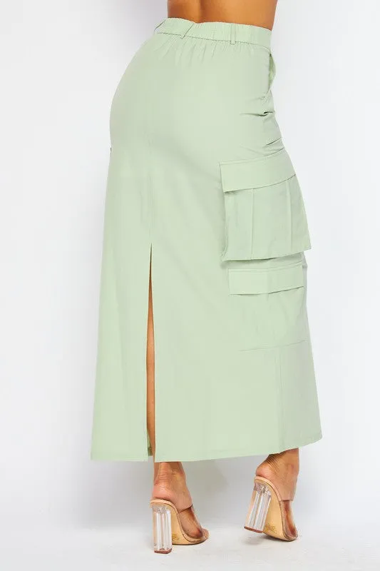 LILAN Cargo Pocket Maxi Skirt
