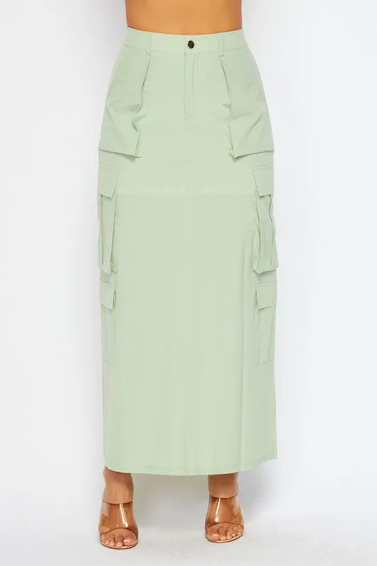 LILAN Cargo Pocket Maxi Skirt