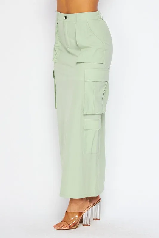 LILAN Cargo Pocket Maxi Skirt