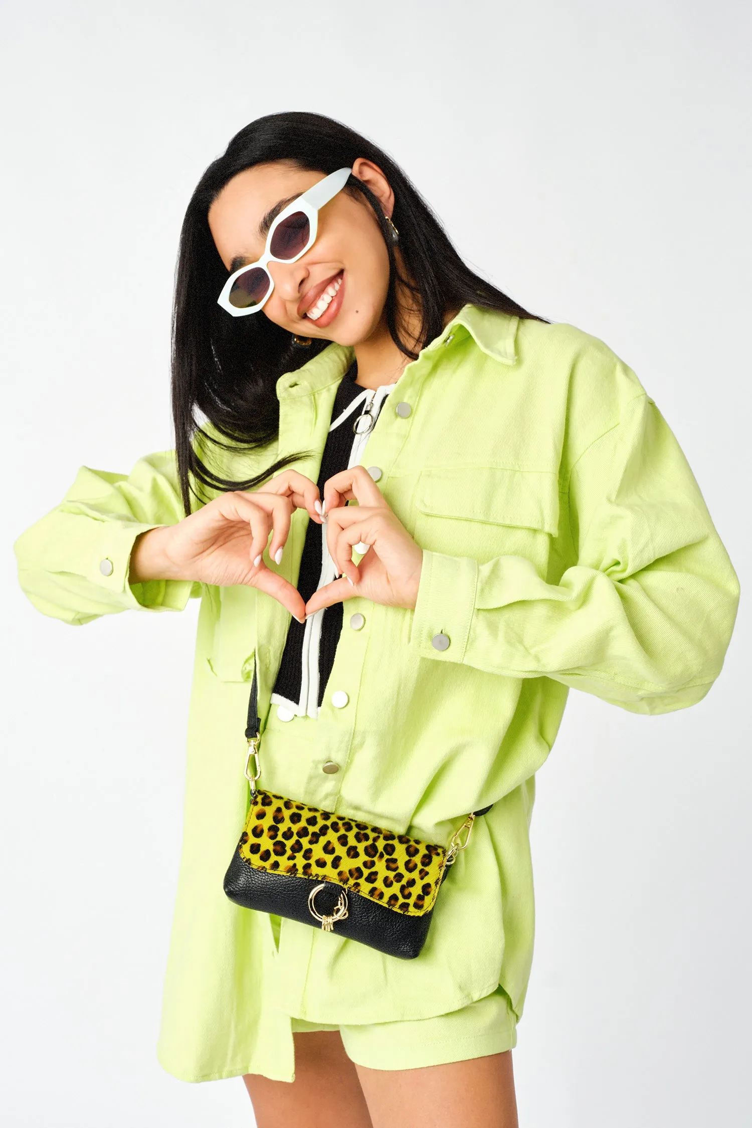 Lime Green Soft Denim High Waisted Shorts