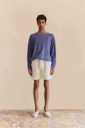 Linen Lounge Shorts White