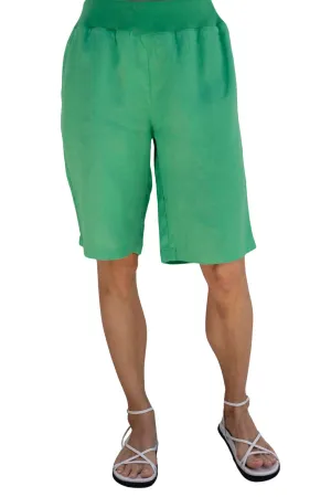 Linen Rib Waist Short - Emerald - SS29