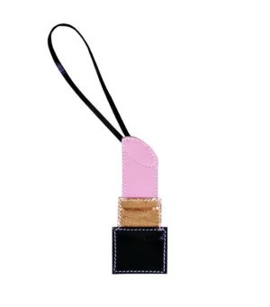 LIPSTICK LEATHER CHARM, PINK