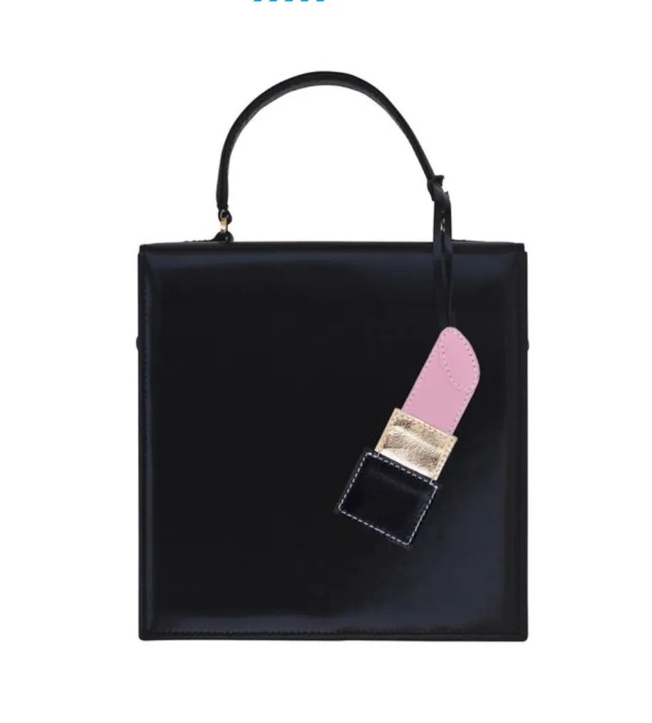 LIPSTICK LEATHER CHARM, PINK