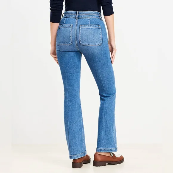 LOFT High Rise Slim Flare Jeans for women