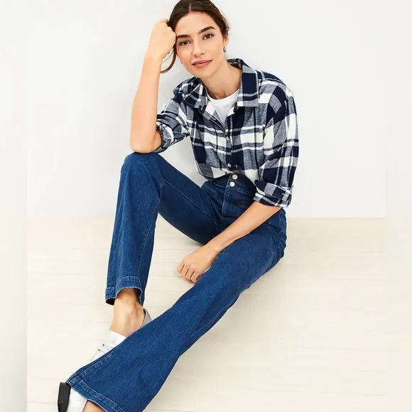 LOFT High Rise Slim Flare Jeans for women