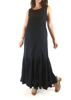 Lois Hazel black cotton sleeveless maxi dress size 8