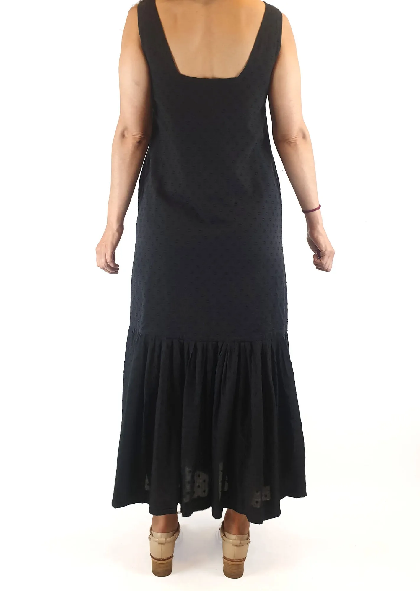 Lois Hazel black cotton sleeveless maxi dress size 8