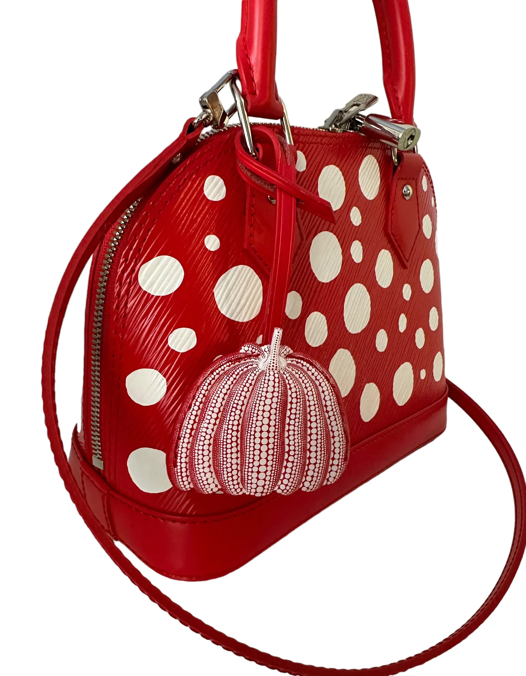 Louis Vuitton 2023 LV x YK Kusama Dots Red Epi Leather Alma BB Bag