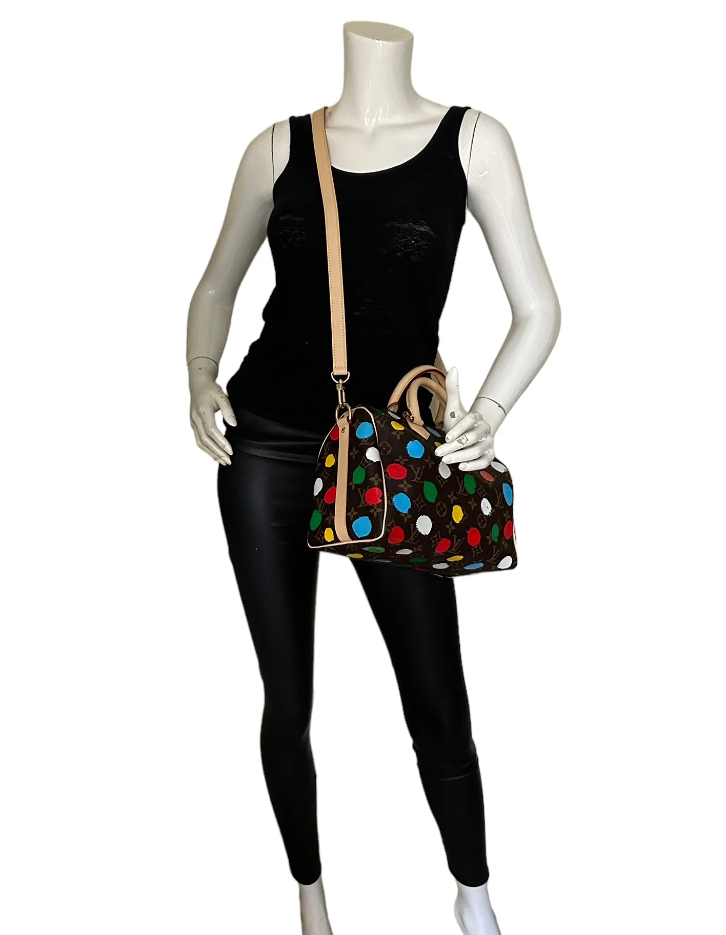 Louis Vuitton 2023 LV x YK Kusama Dots Speedy Bandouliere 35 Bag