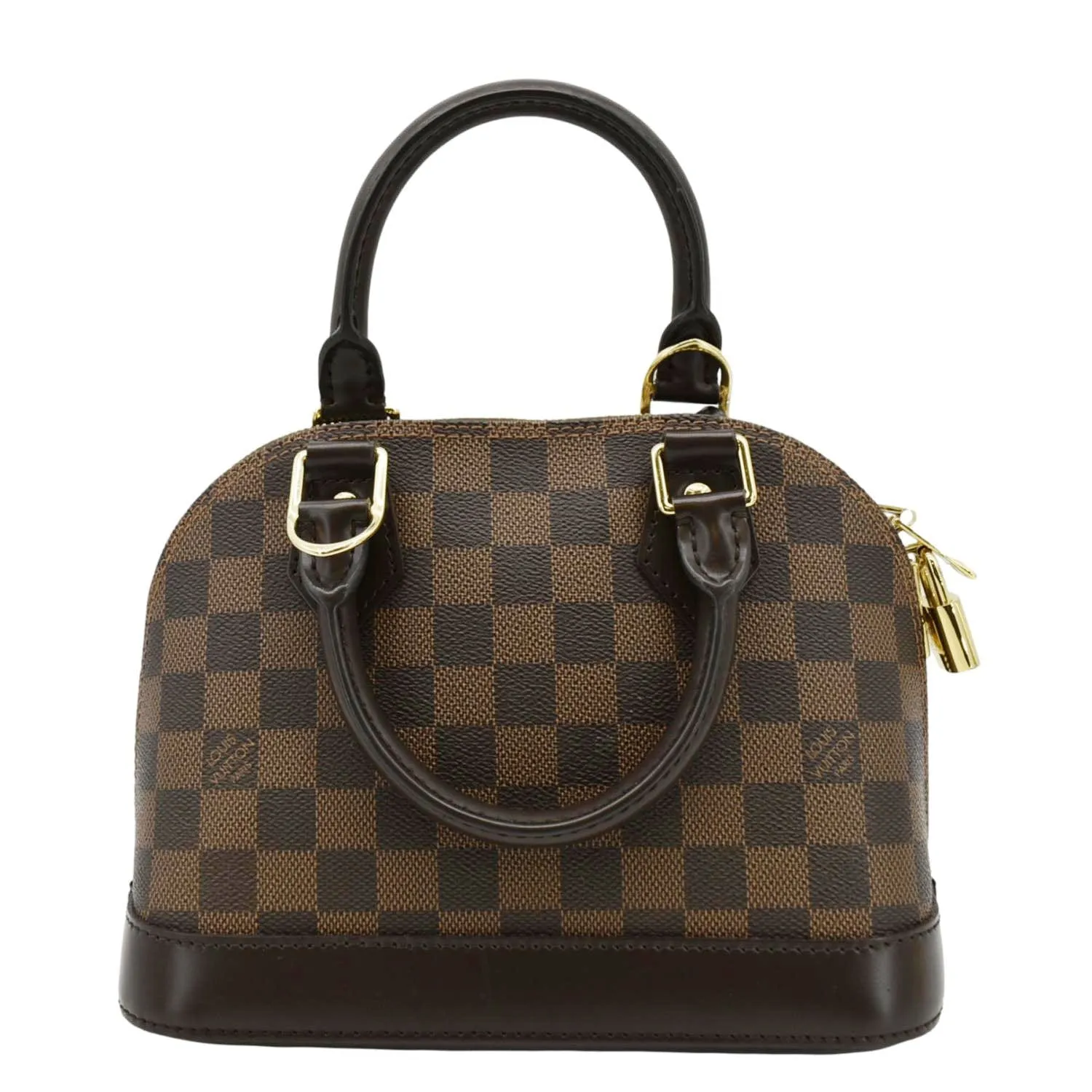 LOUIS VUITTON Alma BB Damier Ebene Satchel Bag Brown