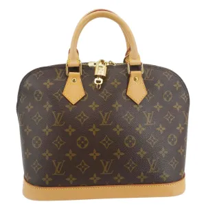 LOUIS VUITTON Alma PM Monogram Canvas Satchel Bag Brown