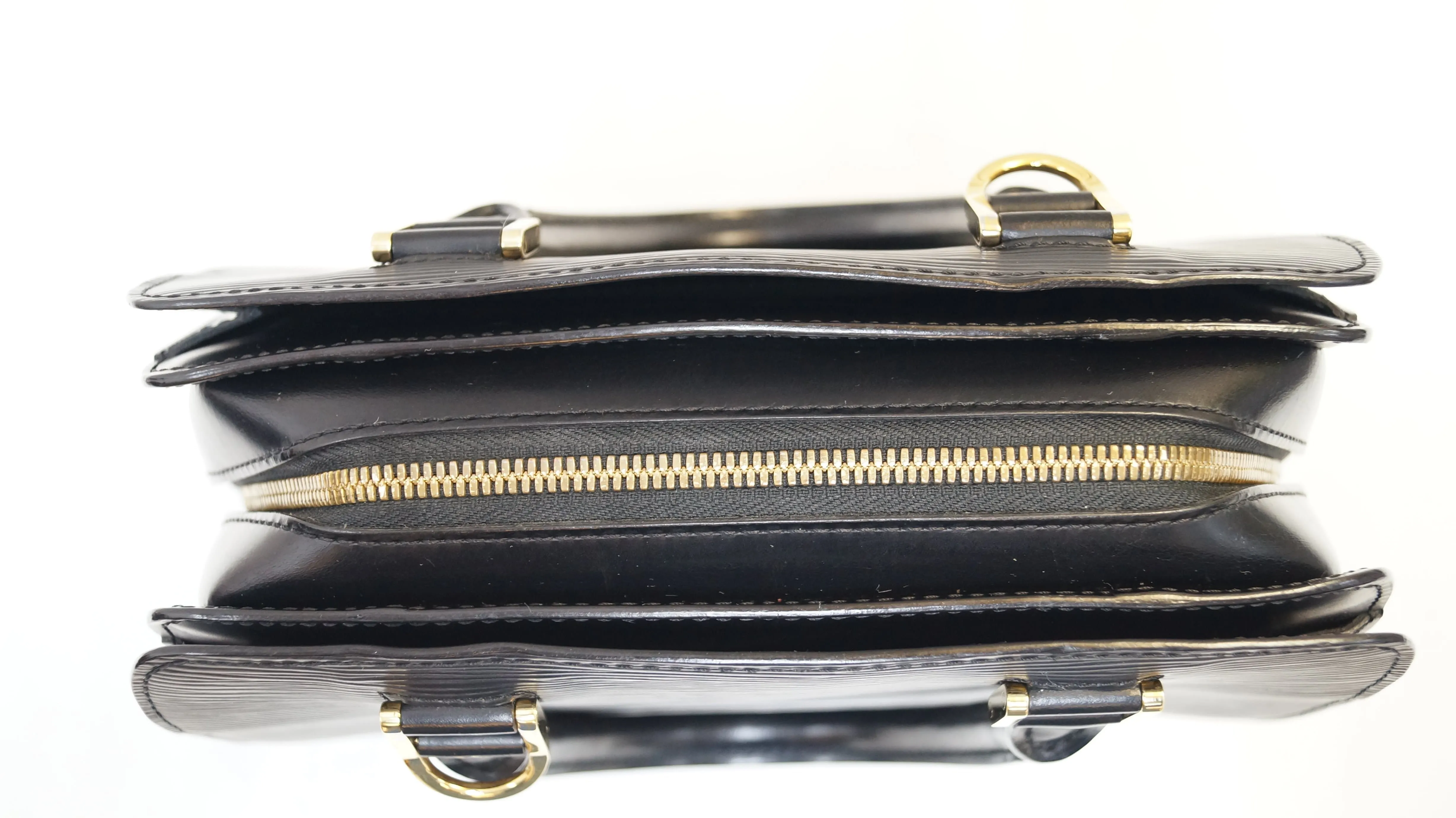 LOUIS VUITTON Black Epi Leather Pont-Neuf PM Satchel Bag